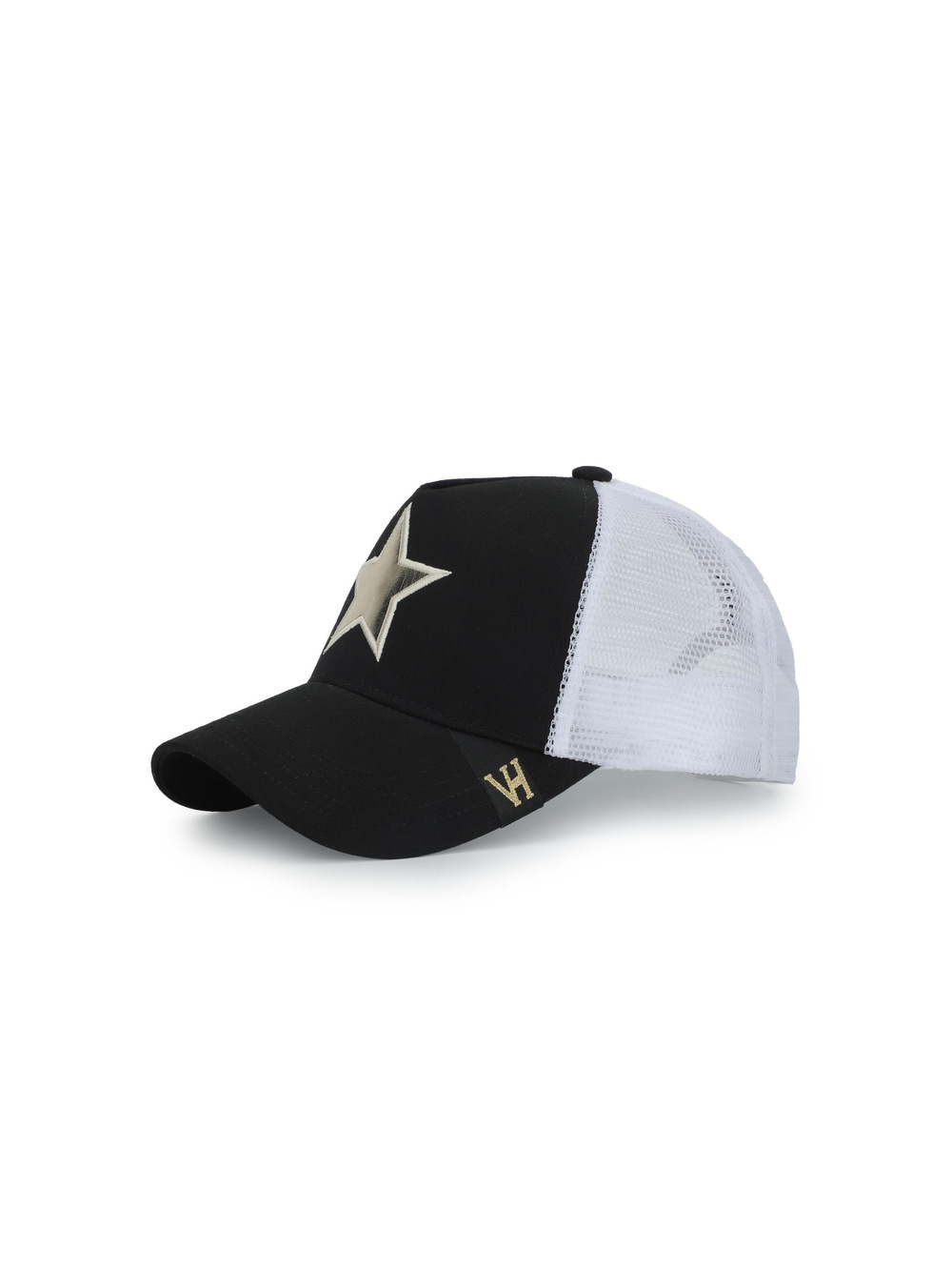 VINTAGE HAVANA Trucker Hats Women | Mesh | Black, White, Gold | Size L